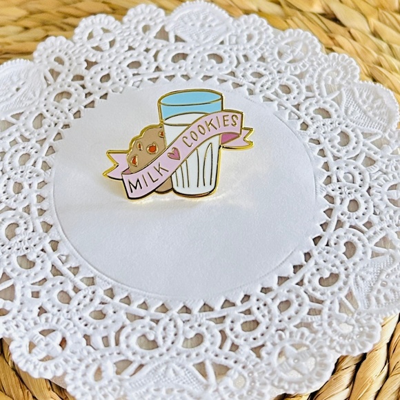 Endearing Milk & Cookies Enamel Pin - Picture 2 of 6